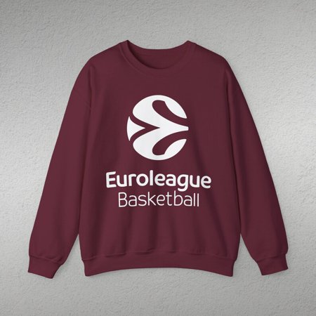 Euroleague Basketball Logo sweatshirt, Casual Basketball Tee,Black-White European Basketball Shirt.