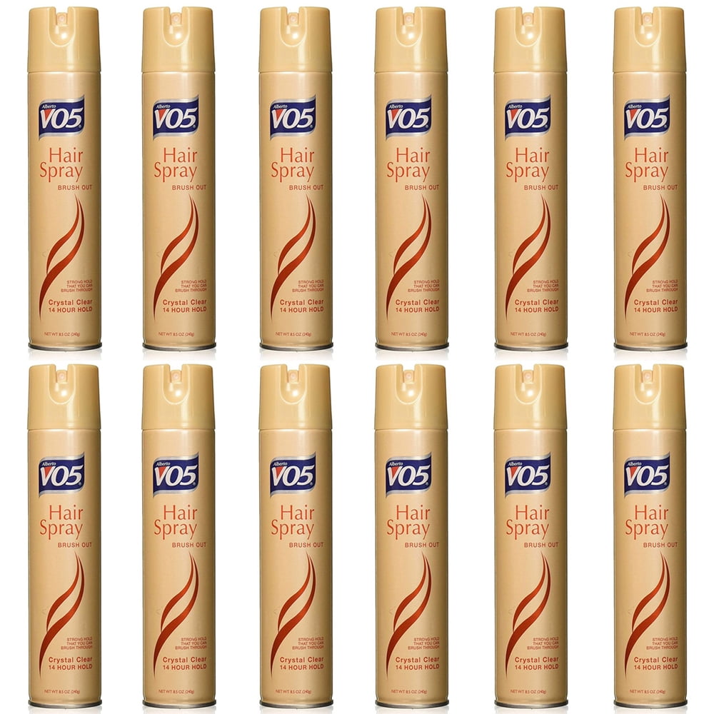 Pack of (12) VO5 Brush Out Crystal Clear 14 Hour Hair Spray Aerosol