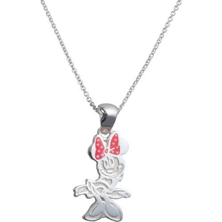 Disney Minnie Mouse Sterling Silver Pendant, 18"
