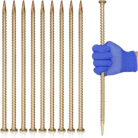 16 Inch Rebar Stakes - 1/2 Inch Diameter Galvanized Steel Ground Anchors - Heavy Duty Plant Support Garden Stake for Speed Bump, Wheel Stop, Tent (20 Pack)