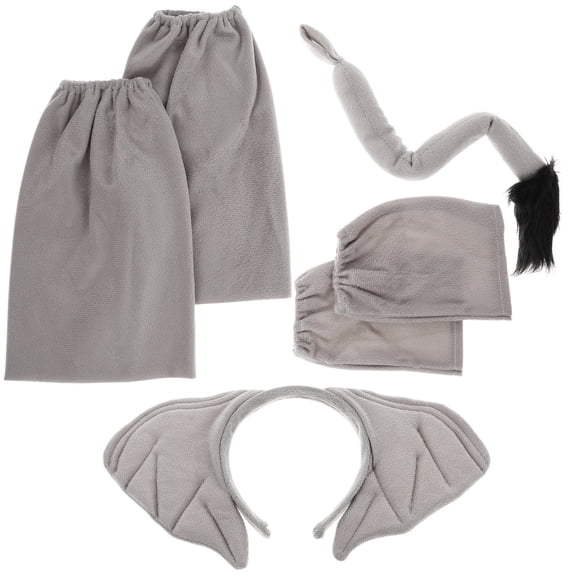 OUNONA Dark Grey Elephant Costume Set with Bowtie for Cosplay and Parties