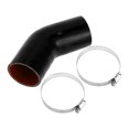 thumbnail image 1 of Ofertas Únicas 1 Juego de Manguera de Silicona para Automóvil de 68mm/2.68" ID 102mm/4.02" Longitud 45 Grados Negro Rojo con Abrazaderas Manguera de Refrigerante Universal, 1 of 1