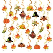 Thanksgiving Decorations Niyattn Fall 34 Pcs Hanging Swirls Ceiling Decor - Fall Maple Acorns Pumpkin Turkey Ceiling Decoration