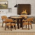 thumbnail image 2 of Georgio Dining and Poker Foldable 5-piece Set - Saddle Brown Faux Leather Insert, 2 of 10