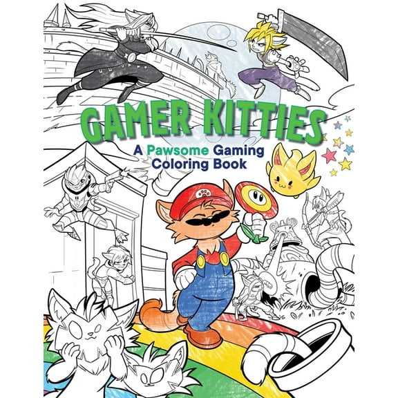 Gamer Kitties: A Pawsome Gaming Coloring Book, (Paperback)