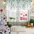 thumbnail image 5 of Green Leaves Curtain Valances for Windows, Kitchen Valance Window Treatments Panel 2 Pack, Modern Simple Country Spring Pastoral Vines Rod Pocket Short Curtains for Bathroom Bedroom 60 x 18 Inch, 5 of 8