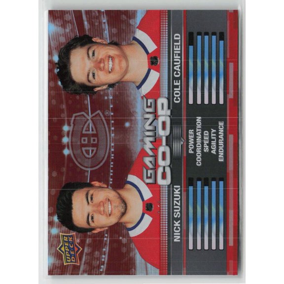 2024 Upper Deck Series 1 Gaming Co-Op Nick Suzuki Cole Caufield #CGO-24 Montreal Canadiens Hockey Card