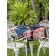 thumbnail image 3 of Outdoor Tablecloth with Umbrella Hole for Patio/Picnic/Party/Camping, Galentine's Day Waterproof Table Cloth Round Cover Washable, Gnomes Pink Love Balloon Black Lattice (Dia 60"), 3 of 8