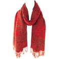 thumbnail image 2 of Jacquard Paisley Eastern Motif Pashmina Shawl Scarf Stole Wrap (Red Orange), 2 of 8