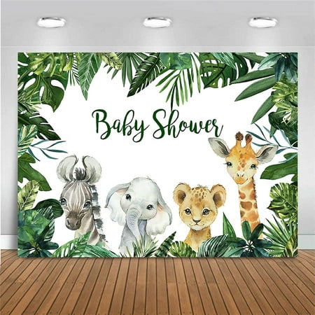 Image of Background Wall Decoration Children Baby Birthday Party Backdrop Cartoon Animal Bpainting Fabric Banner 6×4FT(1.8M×1.2M)