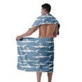 thumbnail image 4 of Colevkie 2 Pieces Bath Wrap Set for Men Bath Skirt & Shower Towel Soft Adjustable Beach Towel Wearable Shower Skirt for Home Bathroom Sauna Printed Sharks Pattern, 4 of 7