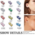 thumbnail image 5 of Briana Williams Heart-Shaped Stud Earrings February-Amethyst, Birthday Stone, Sterling Silver, 5 of 5