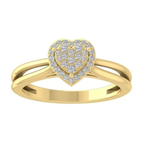 ARAIYA FINE JEWELRY 10K Yellow Gold Diamond Composite Cluster Ring (1/5 cttw, I-J Color, I2-I3 Clarity) Size 8