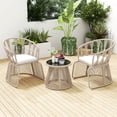 thumbnail image 1 of Costway 3 PCS Patio Leisure Chair Set Rope-Woven Armchairs & Table Set with  Cushions, 1 of 10
