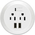 thumbnail image 5 of TOPGREENER Desktop Power Grommet with 60W PD Fast Charging USB C, GaN Desk Grommet for MacBook, 2 USB-A Ports and Duplex Receptacles, 3” Diameter Power Grommet, TTRP48APD60-W, White, 5 of 7