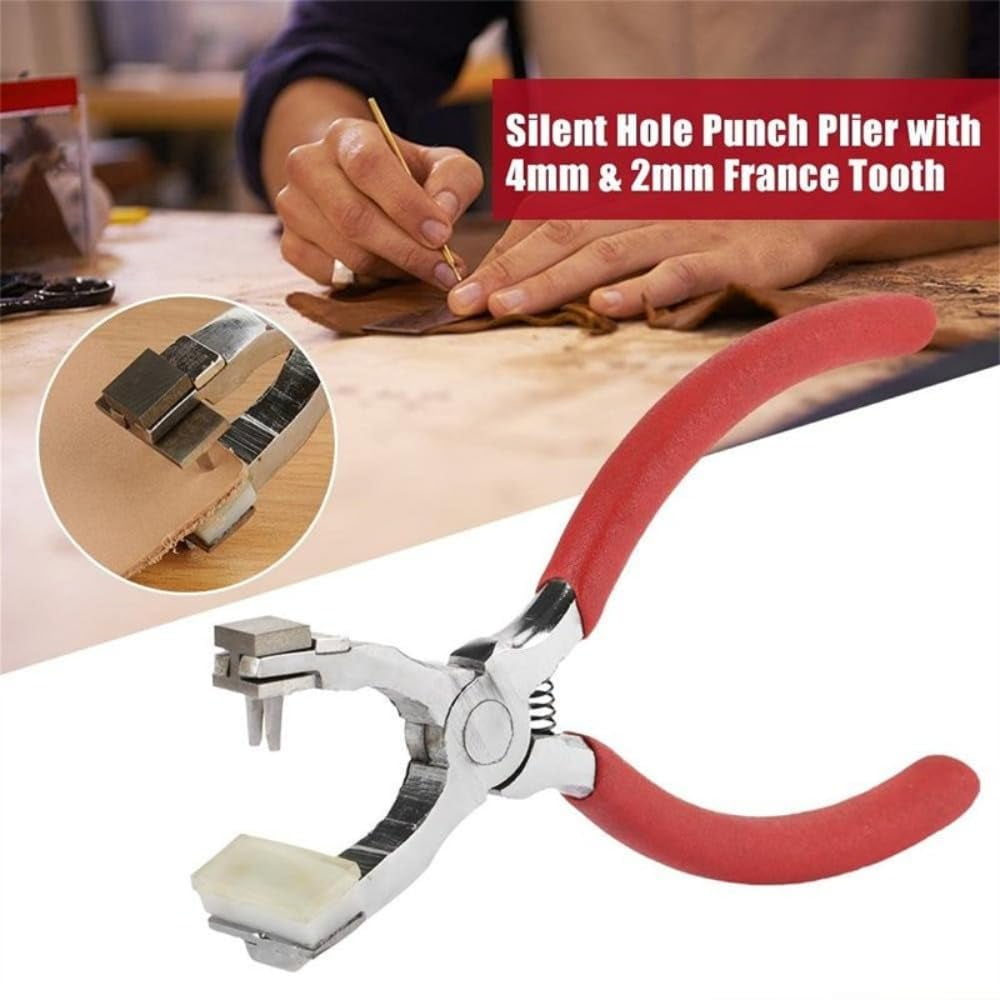 Leather Hole Punch Tool Stitching Hand Pliers 4mm Leather Craft Tool For Belts Straps Saddles Shoes