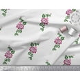 thumbnail image 2 of Soimoi Georgette Viscose Fabric Leaves & Floral Block Print Sewing Fabric Yard 42 Inch Wide, 2 of 3