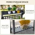 thumbnail image 4 of Outsunny Outdoor Potting Bench Table, Wooden Workstation with Sliding Tabletop, Storage Shelf and Dry Sink, for Greenhouse, Garden, Patio, Gray, 4 of 9