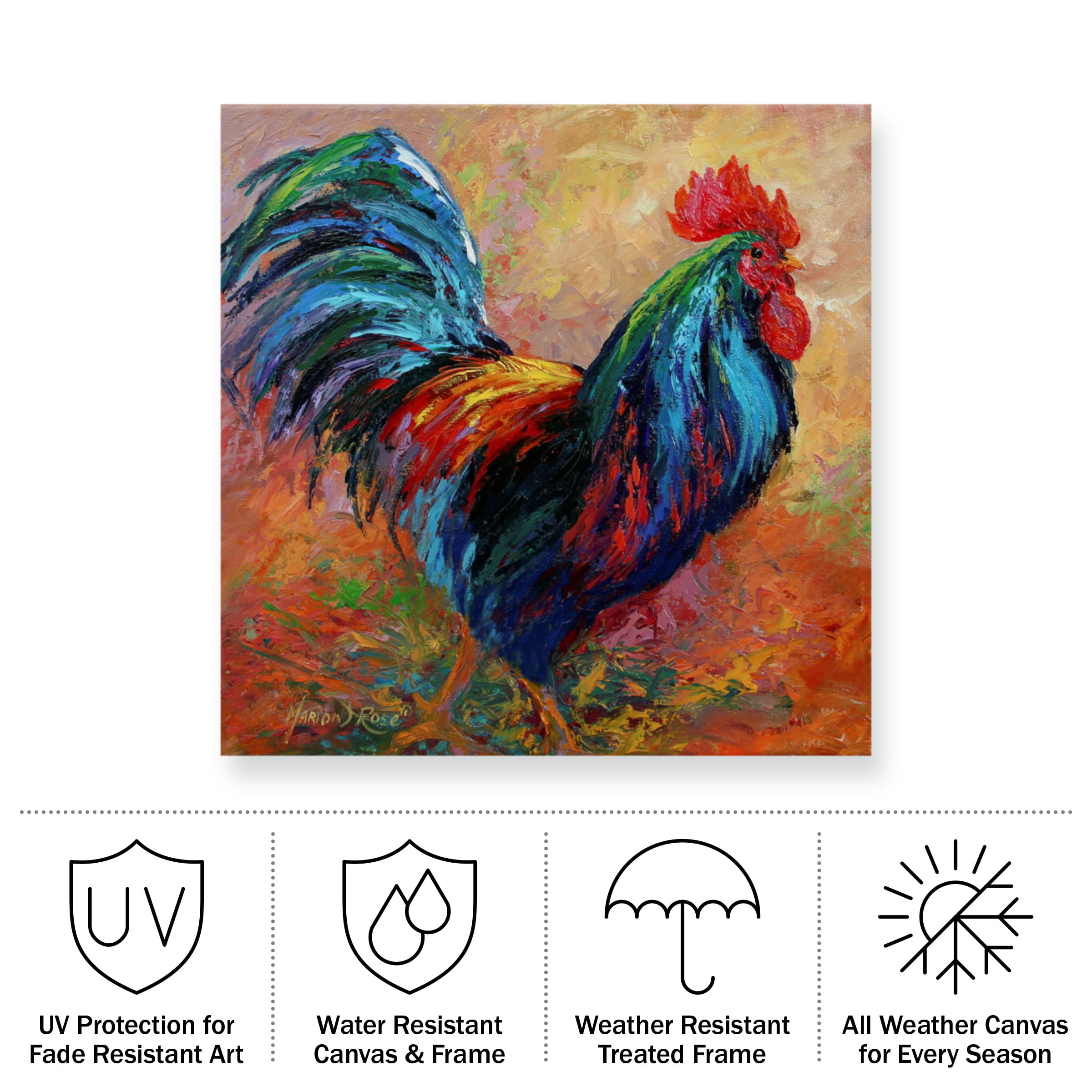 Marion Rose 'Mr T Rooster' Outdoor All-Weather Wall Decor