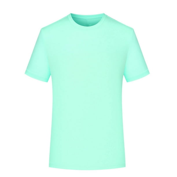 pstuiky camisetas de hombre, Blusa deportiva informal de color liso con cuello redondo y manga corta elástica para hombre ropa de hombre s