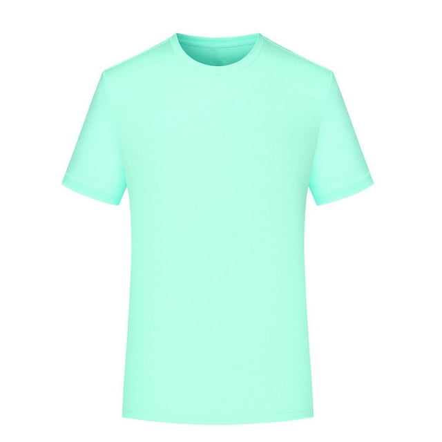 pstuiky Camisa de manga corta para hombre, Blusa deportiva informal de color liso con cuello redondo y manga corta elástica para hombre camisas casuales para hombre l