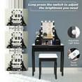 thumbnail image 6 of Costway Vanity Table 10 Dimmable Bulbs Makeup Dressing Desk Black, 6 of 12