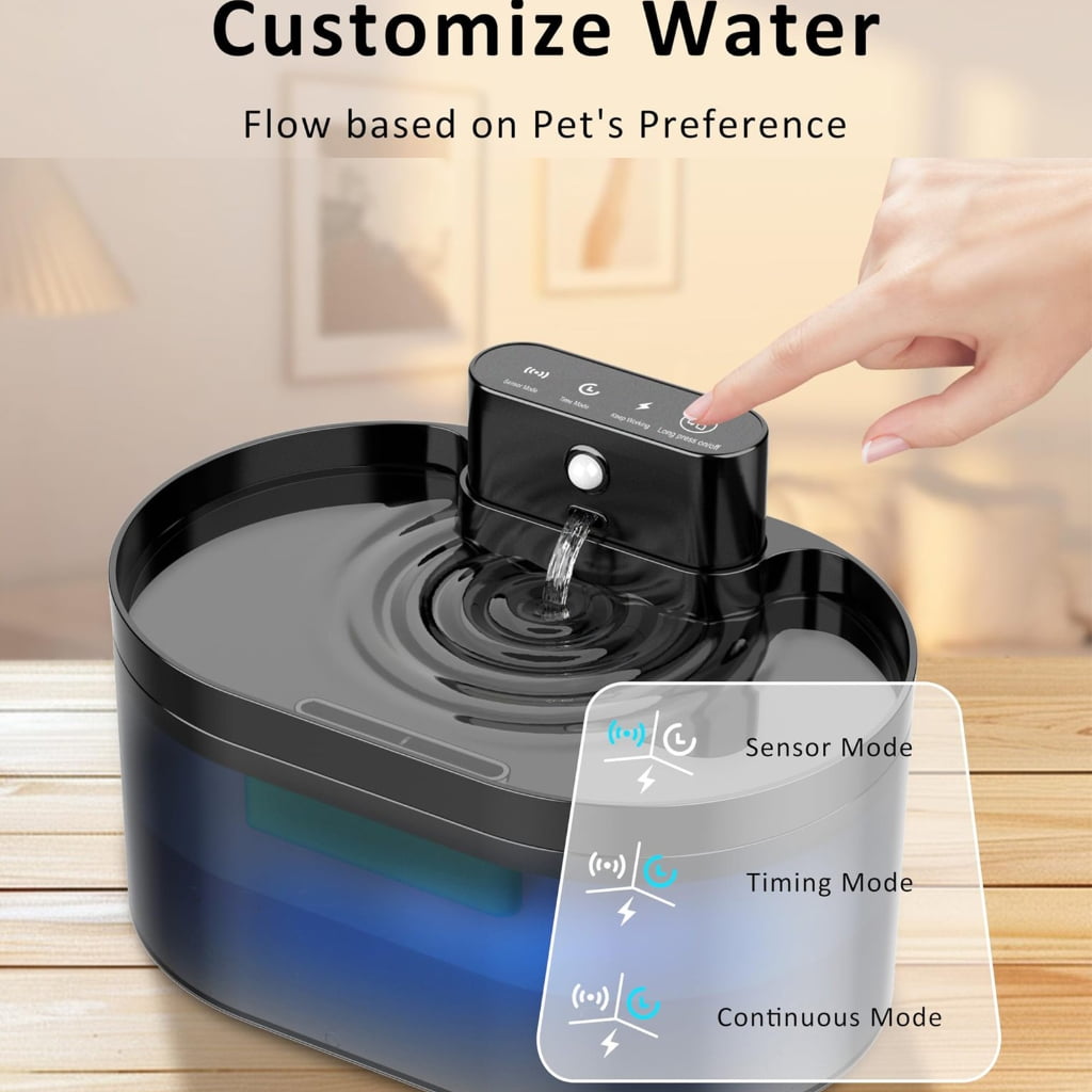 Automatic Cats Water Dispenser 74Oz/2.2L Battery Operate Pet Fountain with Motion Sensors Great for Busy Pet Owners