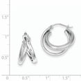 thumbnail image 2 of 925 Sterling Silver Rhodium-plated Polished & Diamond-cut Hoop Earrings, 2 of 5