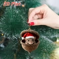 thumbnail image 6 of Forest Animal Acorn Ornaments Cozy Forest Christmas Ornaments Xmas Tree Decor, Personalized Pine Cone Animal Decor with Red Hat, Woodland Creature Hanging Ornament Gift for Animal Lovers (Weasel), 6 of 6
