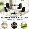 thumbnail image 5 of 31.5" Round Dining Table, Tulip Pedestal Metal Base and MDF Top, for Small Kitchens and Dining Rooms, 5 of 6