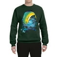 thumbnail image 2 of Mahi-Mahi Fish Catching Small Fish Animal Lover Unisex Crewneck Graphic Sweatshirt, Forest Green, Large, 2 of 3