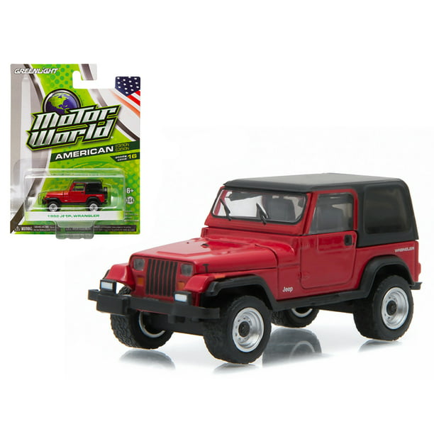 1992 Jeep Wrangler Hard Top YJ Red 1/64 Diecast Model Car by Greenlight -  