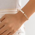 thumbnail image 3 of Gold Silver Pearl Bracelet for Women, Natural Fresh Water Pearl Cubic Zirconia Link Bracelet, Hytnpoallergenic Dainty Bracelet Bridal Jewelry, 18K Gold Plated Wedding Bracelet, Bridesmaid Gifts, 3 of 7