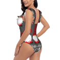 thumbnail image 5 of Yiaed Chillin with My Gonme Print Women's Ruffled One Piece Swimsuit V Neck Swimwear Slimming Monokini for Woman-XX-Large, 5 of 8