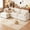 Beige, variant on Cloud Couch, Jolifa 110" Modular Sectional Sofa with Movable Ottomans, 3-Seat Recliner for Living Room, Beige Corduroy Fabric, Includes 2 Pillow