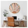thumbnail image 3 of 24 Inches Round Wooden Wall Clock Silent Battery Operated, Home Decorative Large Wall Clock, -Century Colorful Sunshine Clock Wall Art Decor for Living Room Kitchen Bedroom Classroom, 3 of 7