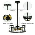 thumbnail image 4 of Depuley Caged Ceiling Light Semi Flush Mount Pendant Light Drum Shape Ceiling Light for Living Room Dining Room Bedroom, E26 socket, 4 of 9