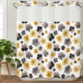 thumbnail image 3 of Botanical Flowers No Hook Shower Curtain Waterproof,Bathroom Curtains with Snap in Liners and See Through Top Window,Farmhouse Yellow Gray Floral Plants Hotel Style Bathtub Curtains Shower 72"Wx78"L, 3 of 8