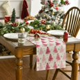 thumbnail image 2 of mubwai Xmas Trees Snowflake Christmas Table Runner, Seasonal Winter Pink Kitchen Dining Table Decoration for Home Party Decor 13x72 Inch, 2 of 7