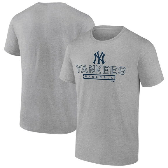 Men's Heather Gray New York Yankees Evanston Stencil T-Shirt