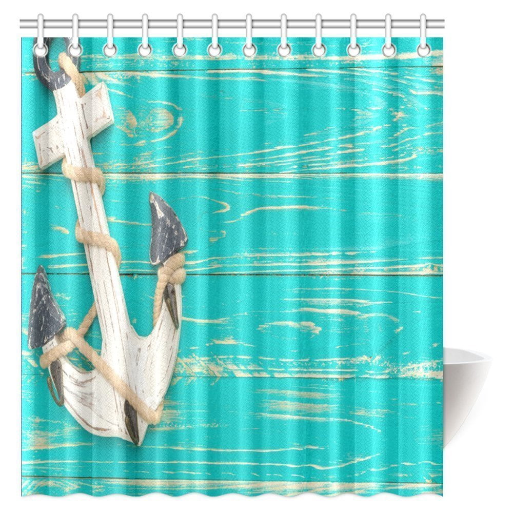 Pop White Boat Anchor Marine Nautical Decor Shower Curtain Anchor On Vintage Wooden Bathroom Set Decor Bathroom Decor Set 66x72 Inch Walmart Canada