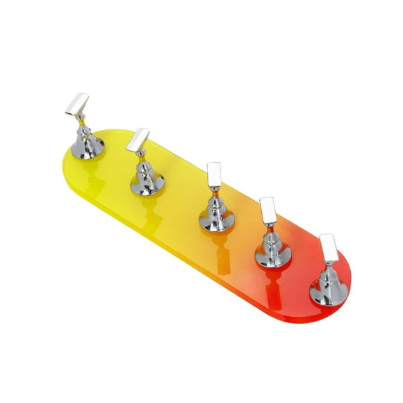 Press On Nail Stand Nail Salon Equipment Nail Art Set Accesorios Para Salón Rojo Y Amarillo Sunnimix Soporte de práctica de arte de uñas