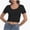 Black, variant on Women's Basic Scoop Neck Crop Tops Short Sleeve Tops