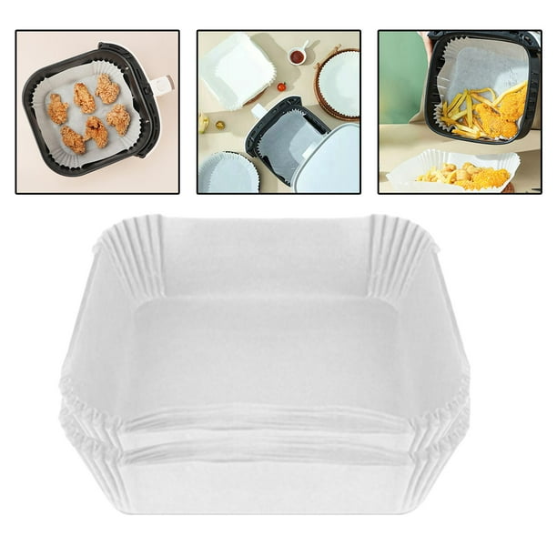 Disposable Paper Liners, Non Stick Heat Resistant Square Baking Inserts  Liner for Grilling Microwave Oven Party , White 50Pcs, 20x20x5cm  white-50pcs-B- 7.87x7.87x1.97 