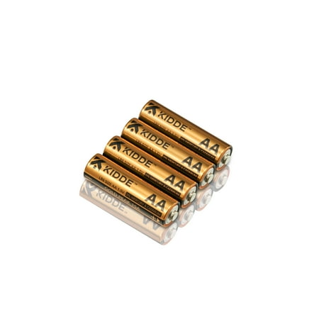 Kidde AA Alkaline Batteries, for Smoke and Carbon Monoxide Detectors, 4 pack