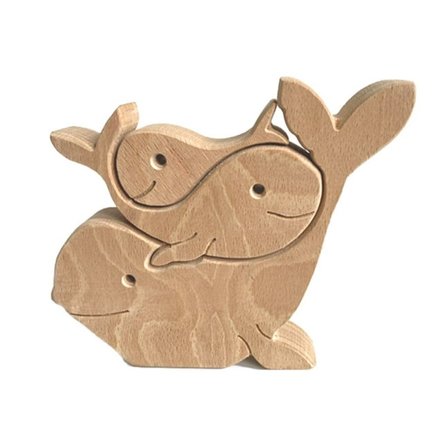 Statue Modèle Mignonne en Forme d'Éléphant en Bois Décorative Détachable pour la Fête des Mères