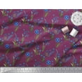 thumbnail image 3 of Soimoi Rayon Fabric Leaves & Aster Floral Print Fabric by Yard 56 Inch Wide, 3 of 3