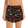 thumbnail image 4 of Lsque Red Chili Printed Women's Running Shorts with Liner Pockets,Elastic Quick Dry Workout Athletic Gym Yoga Shorts,Womens High Waist Shorts-X-Large, 4 of 9