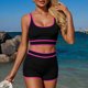 thumbnail image 4 of Mujeres Casual Tank Tops Color Sólido Bikini Conjunto con Alta-Corte Bottoms para Entrenamientos de Gimnasio Y Piscina, 4 of 6
