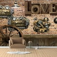 thumbnail image 2 of Idea4wall 6pcs Vintage Bar Theme Peel and Stick Wallpaper Removable Wall Murals Large Wall Stickers for Home Decoration, 100"x24", 2 of 5